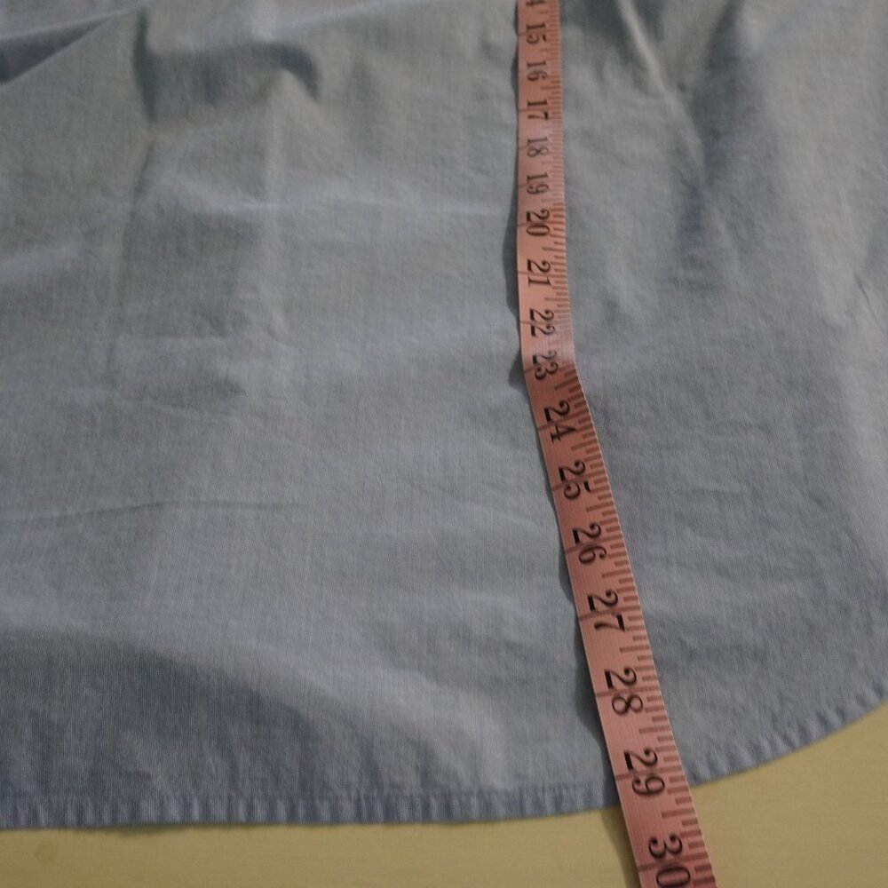 Talbots Poplin Split Neck Shirt End on End - Collared V-Neck Cuffed Sleeve - Picture 6 of 8